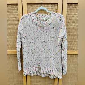 Seven7  Sweater with Multicolor Pompoms